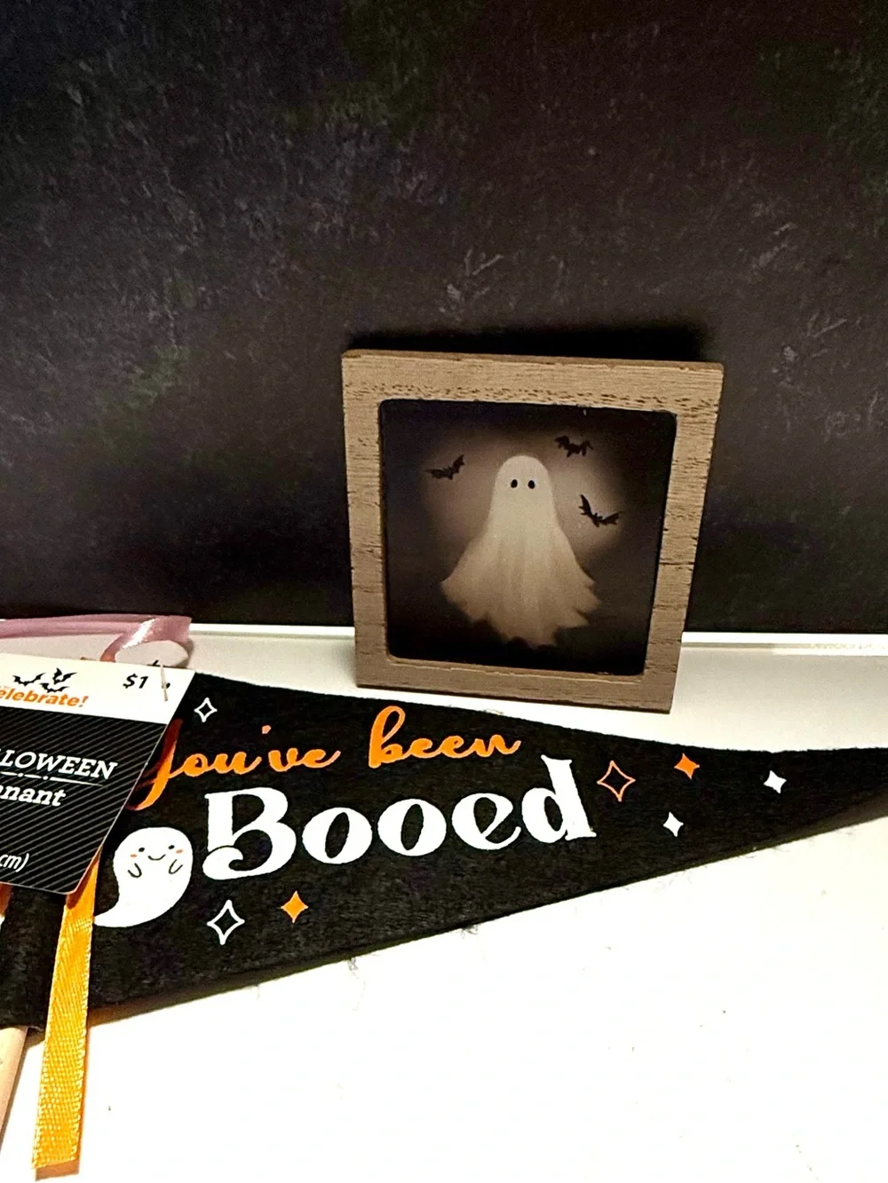 Halloween Boo Table Decor Set - Black & White Ghost Accents